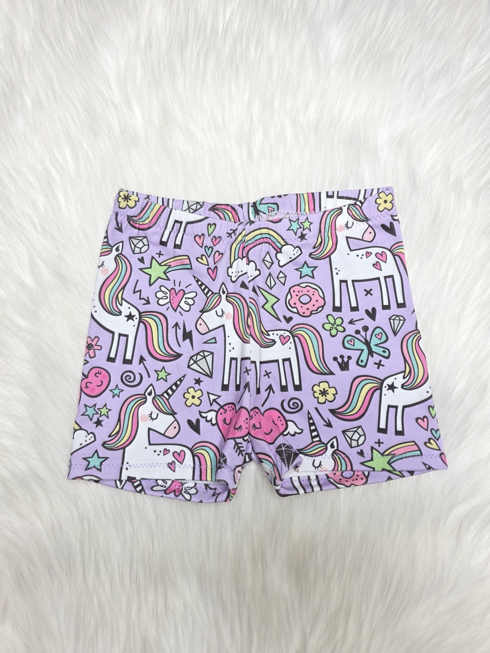 Toddler Girls' 3t Lavender Unicorn Rainbow Print Bike Shorts
